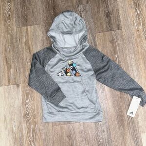 NEW Adidas boys dri-fit hoodie, gray, sizes 4, 5, 6, and 7